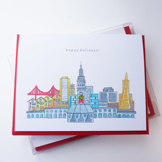 "The Happy Holidays from San Francisco" Holiday Card Set (5 cards)