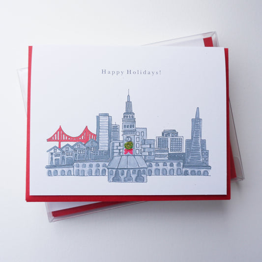 "The Happy Holidays from San Francisco" Holiday Card Set - B&W (5 cards)