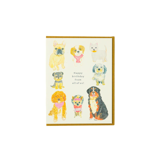 'Happy Birthday from All of Us' Greeting Card for Dog Lovers 1