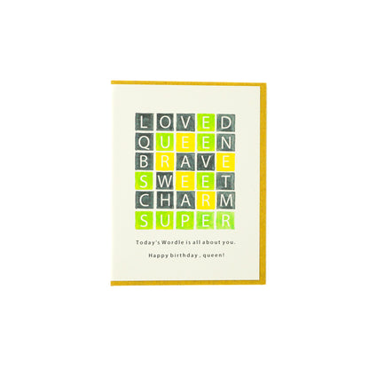 'Happy birthday to my Wordle queen' Greeting Card