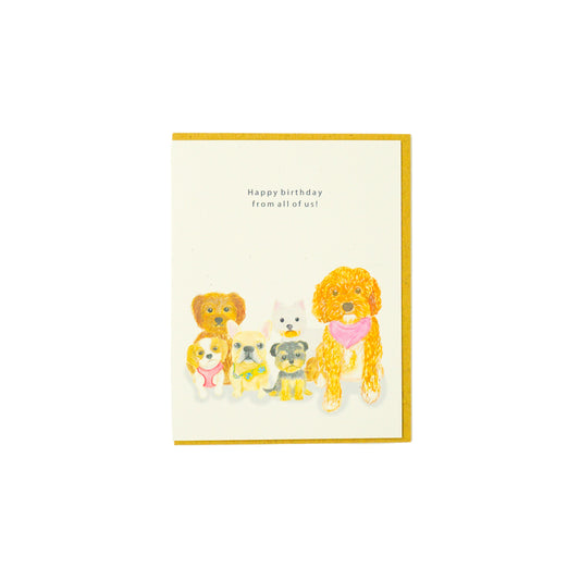 'Happy Birthday from All of Us' Greeting Card for Dog Lovers 2