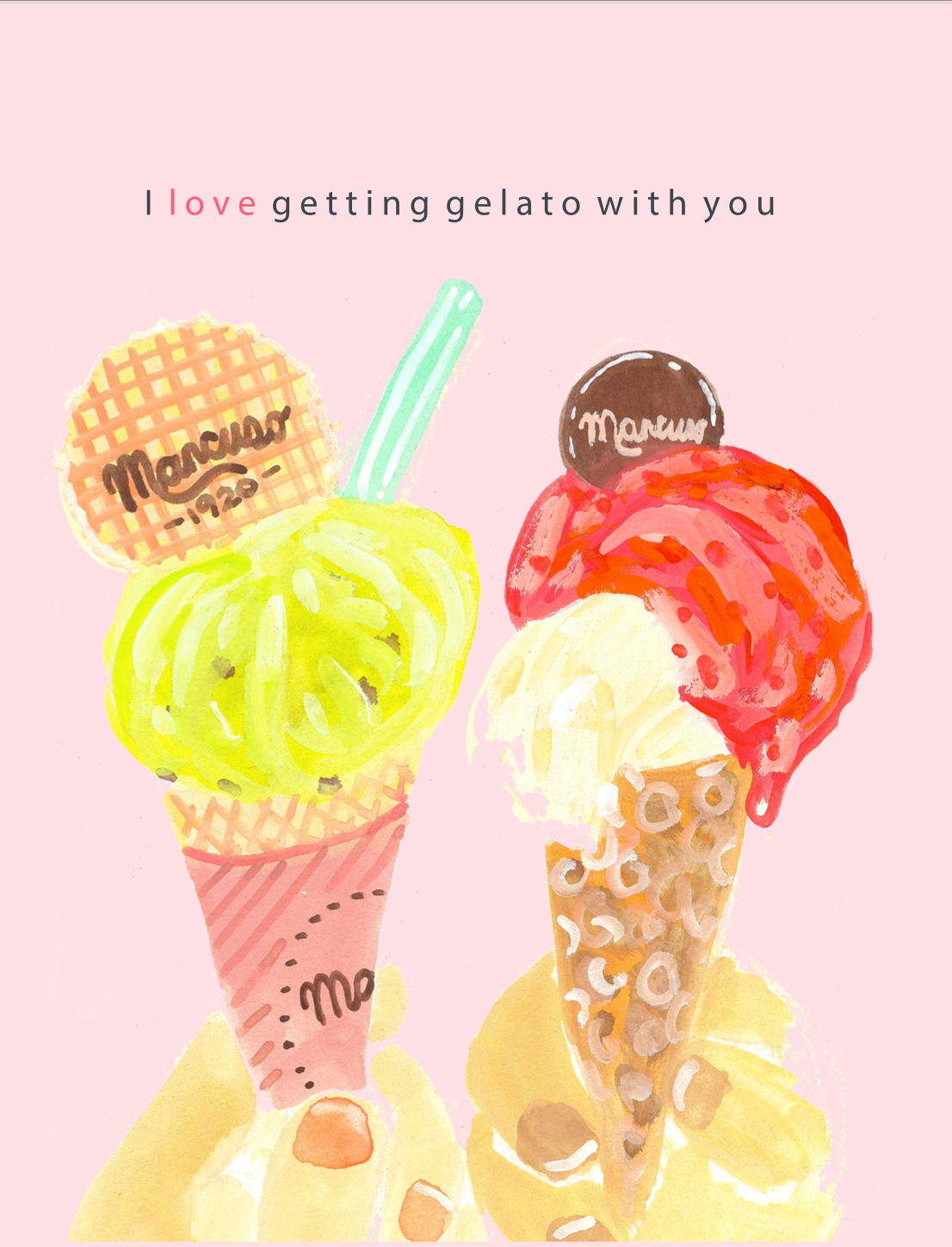 I love getting gelato with you’ Greeting Card
