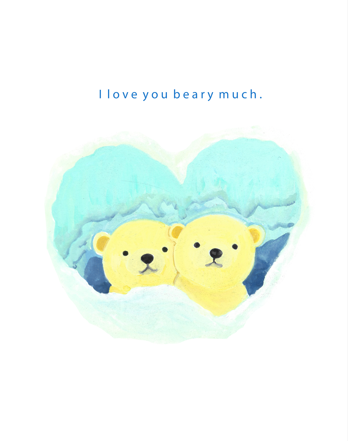 'I love you beary much' Greeting Card