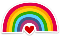 Rainbow & Heart Sticker